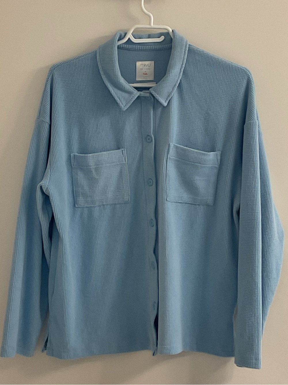 “MIIYU X Twik Super Soft and Cozy Waffle loungewear shirt - Button-Up
